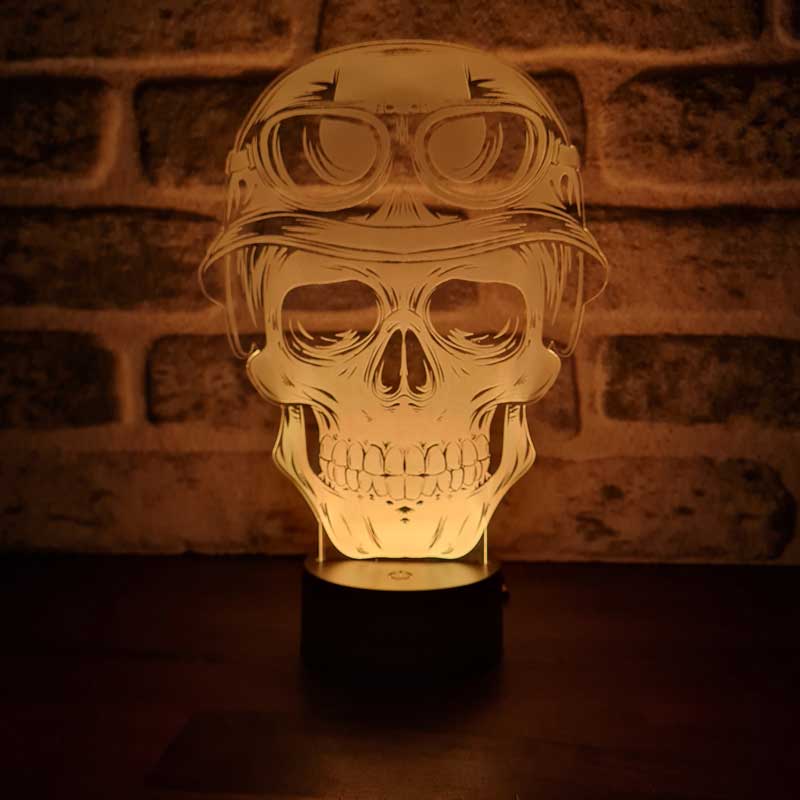 3D Skull and Motor Led Lamp