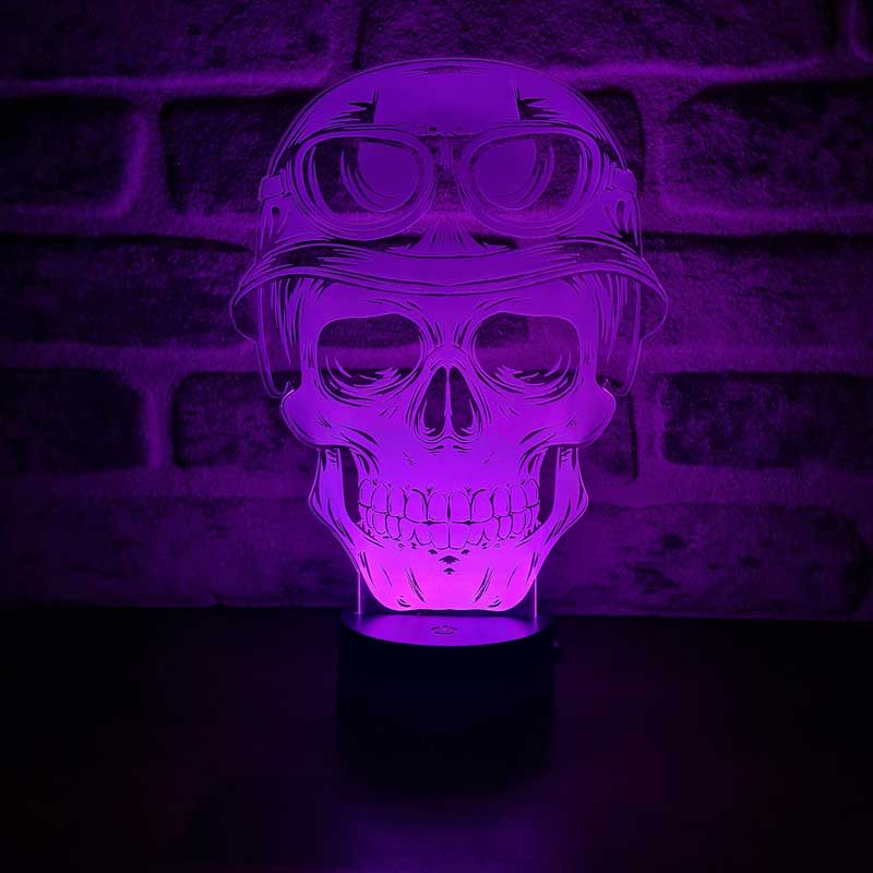 3D Skull and Motor Led Lamp