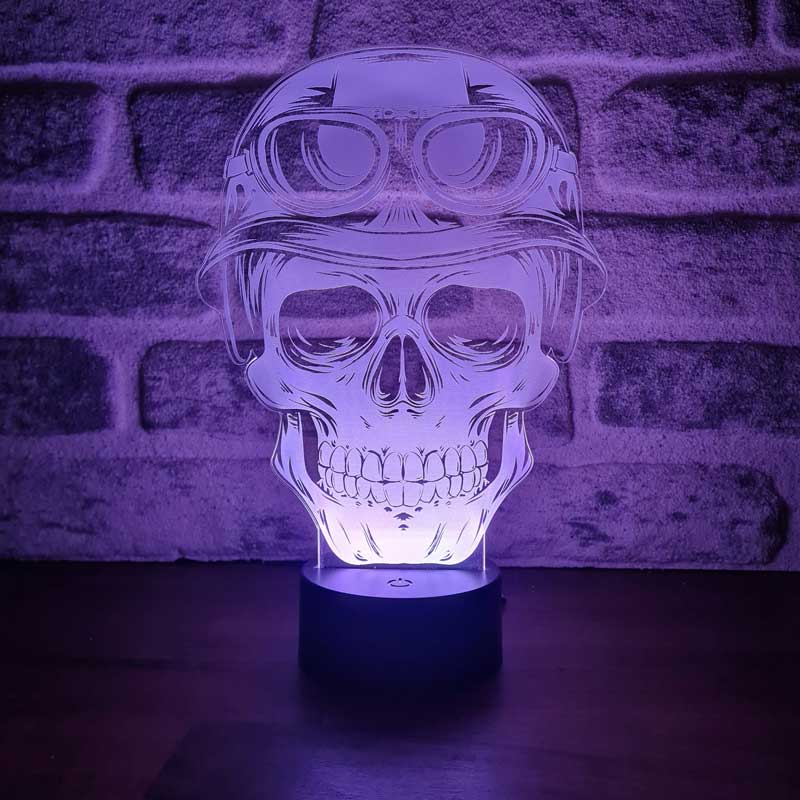 3D Skull and Motor Led Lamp