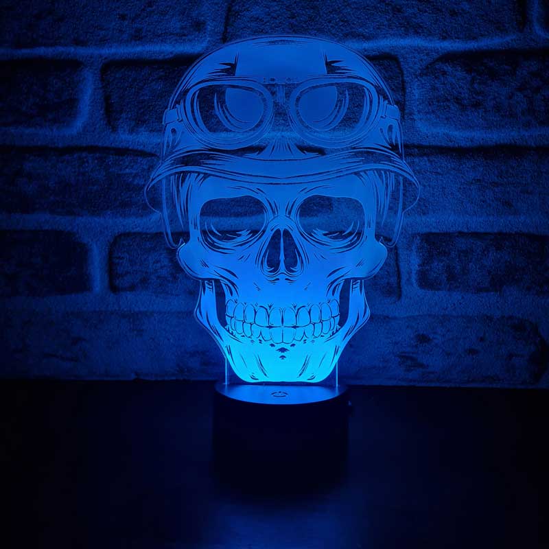 3D Skull and Motor Led Lamp