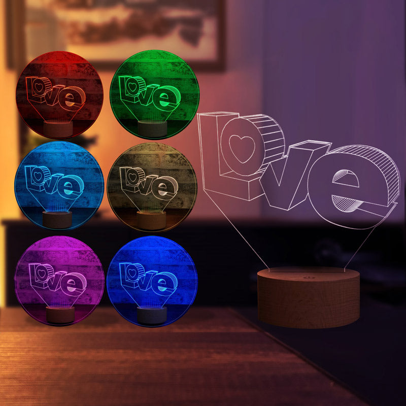 3D Love Led Lamp
