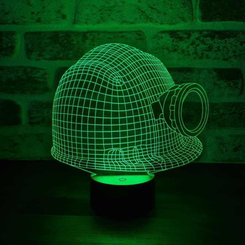 3D Miner Bareti Led Lamp