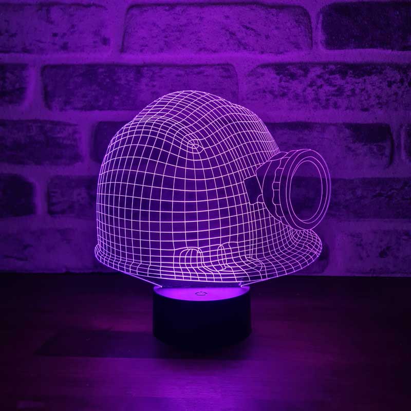 3D Miner Bareti Led Lamp