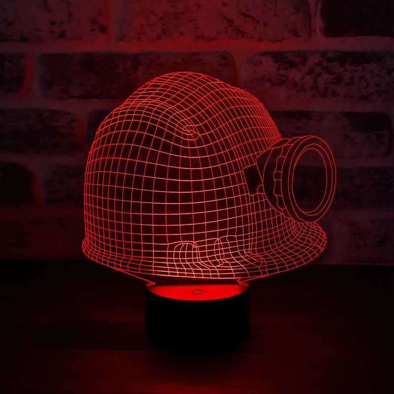 3D Miner Bareti Led Lamp