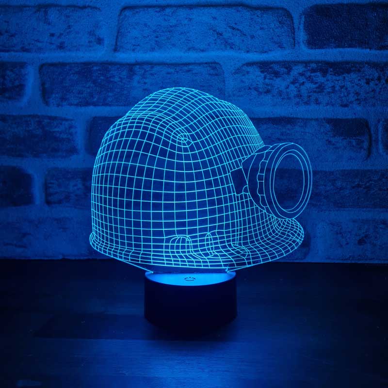 3D Miner Bareti Led Lamp