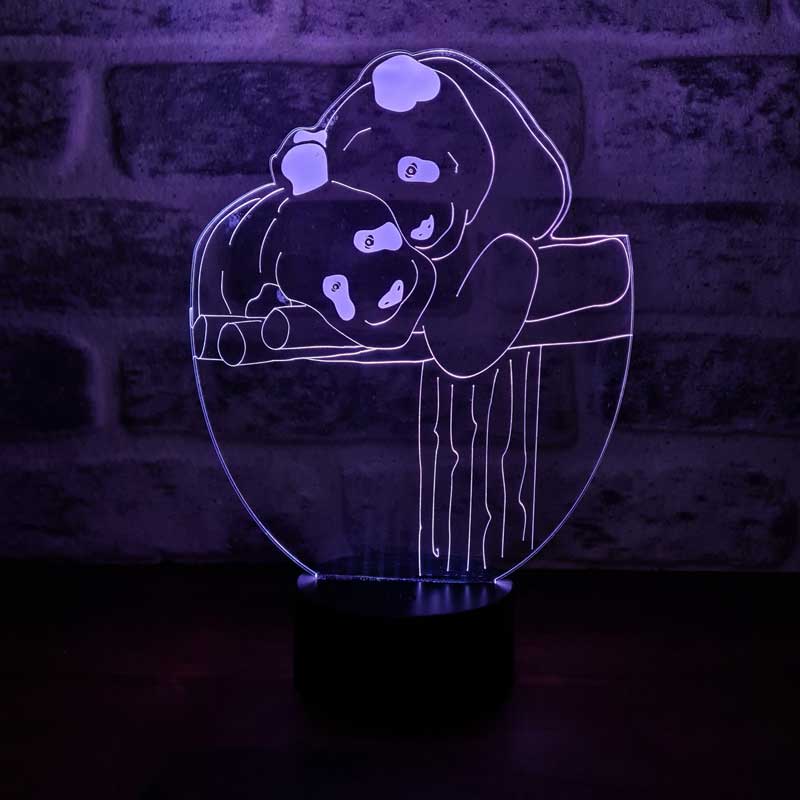 Pandalar Figürlü Dekoratif Hediye Led Masa Lambası | BYLAMP