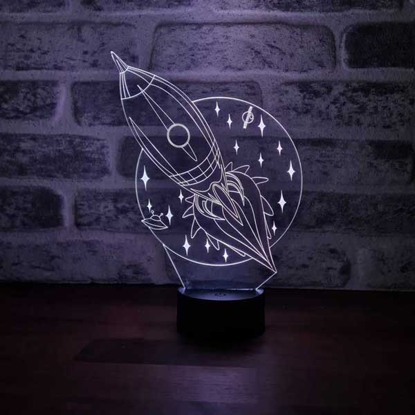 3D Rocket Led Night Light