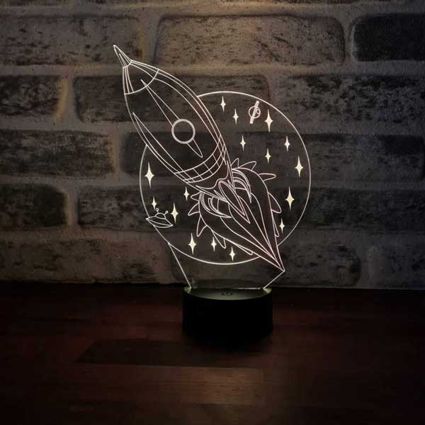 3D Rocket Led Night Light
