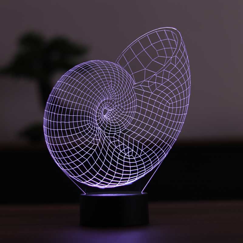 3-D Snail Shell LED Lamp