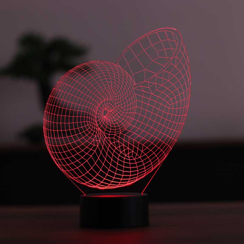 3-D Snail Shell LED Lamp