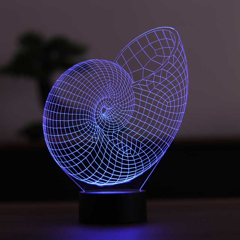 3-D Snail Shell LED Lamp