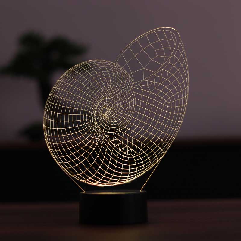 3-D Snail Shell LED Lamp