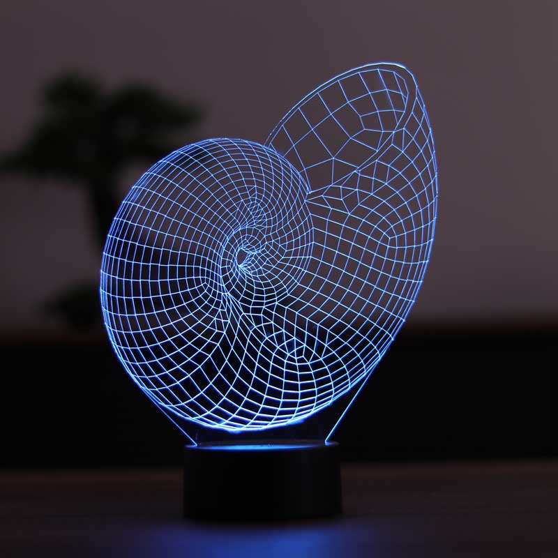 3-D Snail Shell LED Lamp