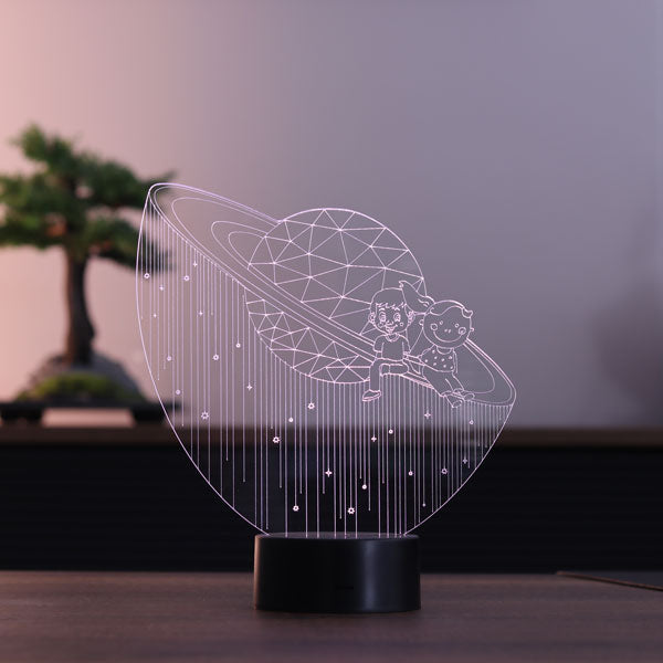 3-dimensional Satun Girl & Male Led Lamp