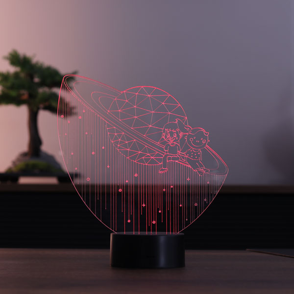 3-dimensional Satun Girl & Male Led Lamp