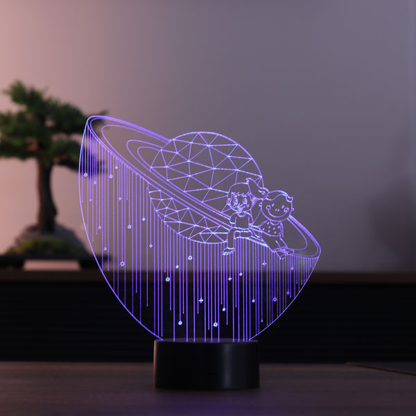 3-dimensional Satun Girl & Male Led Lamp