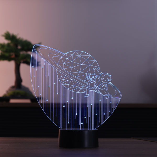 3-dimensional Satun Girl & Male Led Lamp
