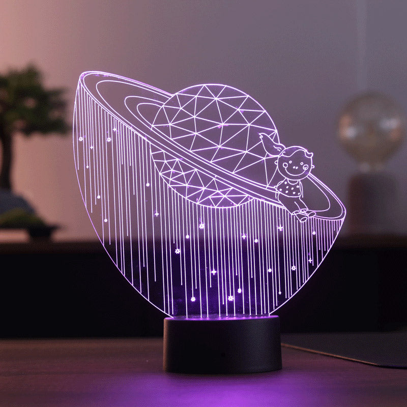 3D Saturn Girl Led Night Light