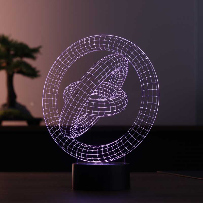 3D saturn rings lamp