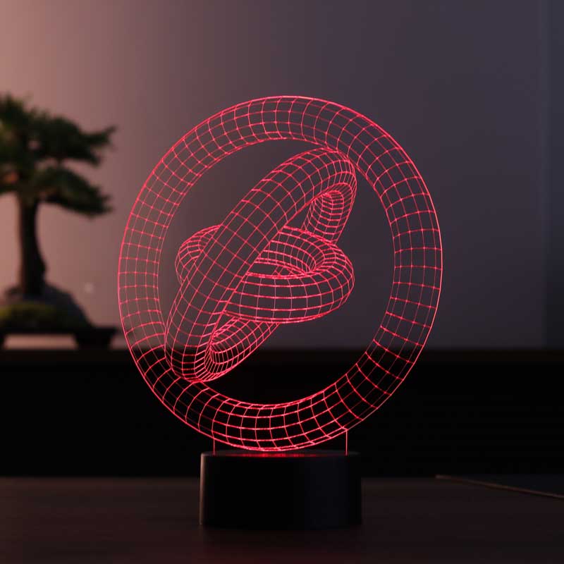 3D saturn rings lamp