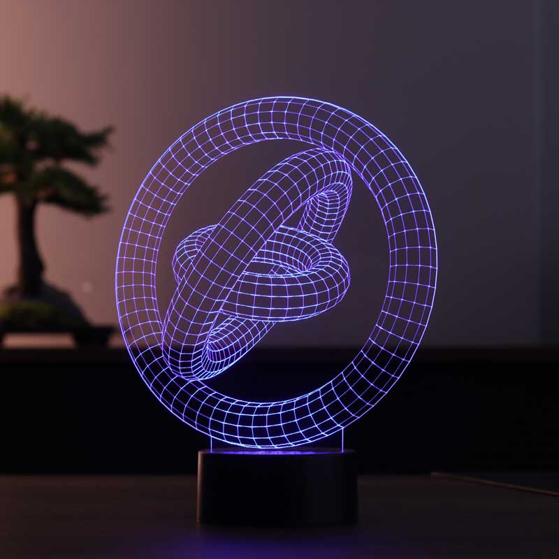 3D saturn rings lamp