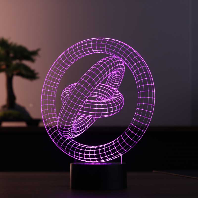 3D saturn rings lamp
