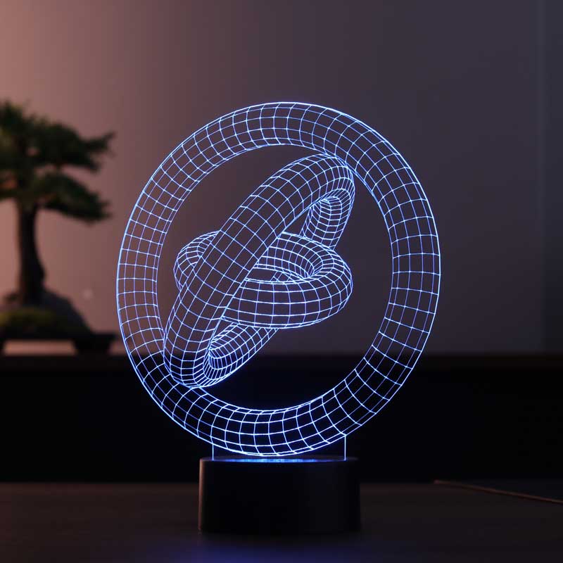 3D saturn rings lamp