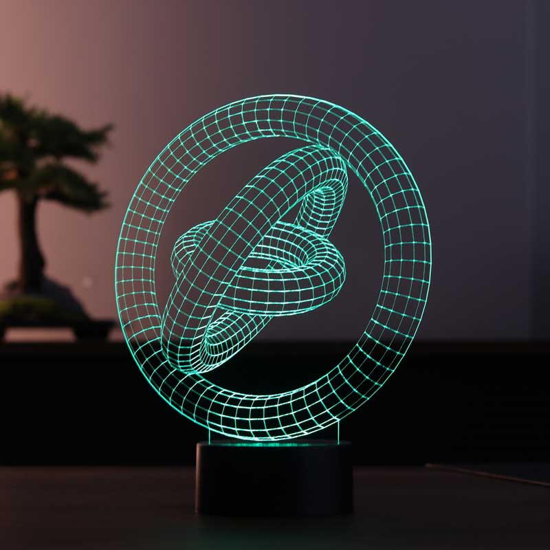 3D saturn rings lamp
