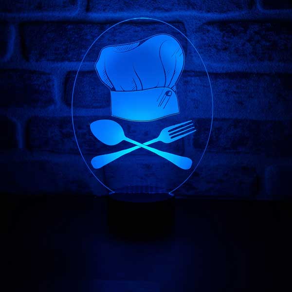 3D Chef Cook LED Lamp