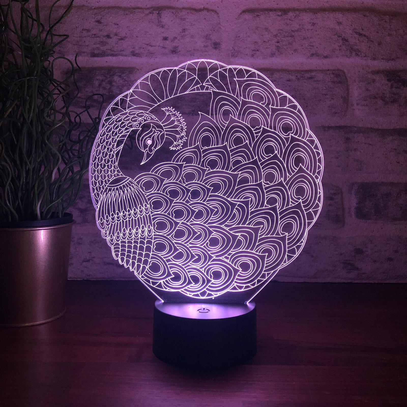 3D Peacock Lamp