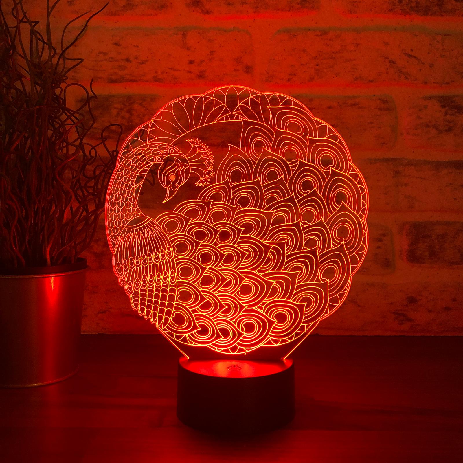 3D Peacock Lamp