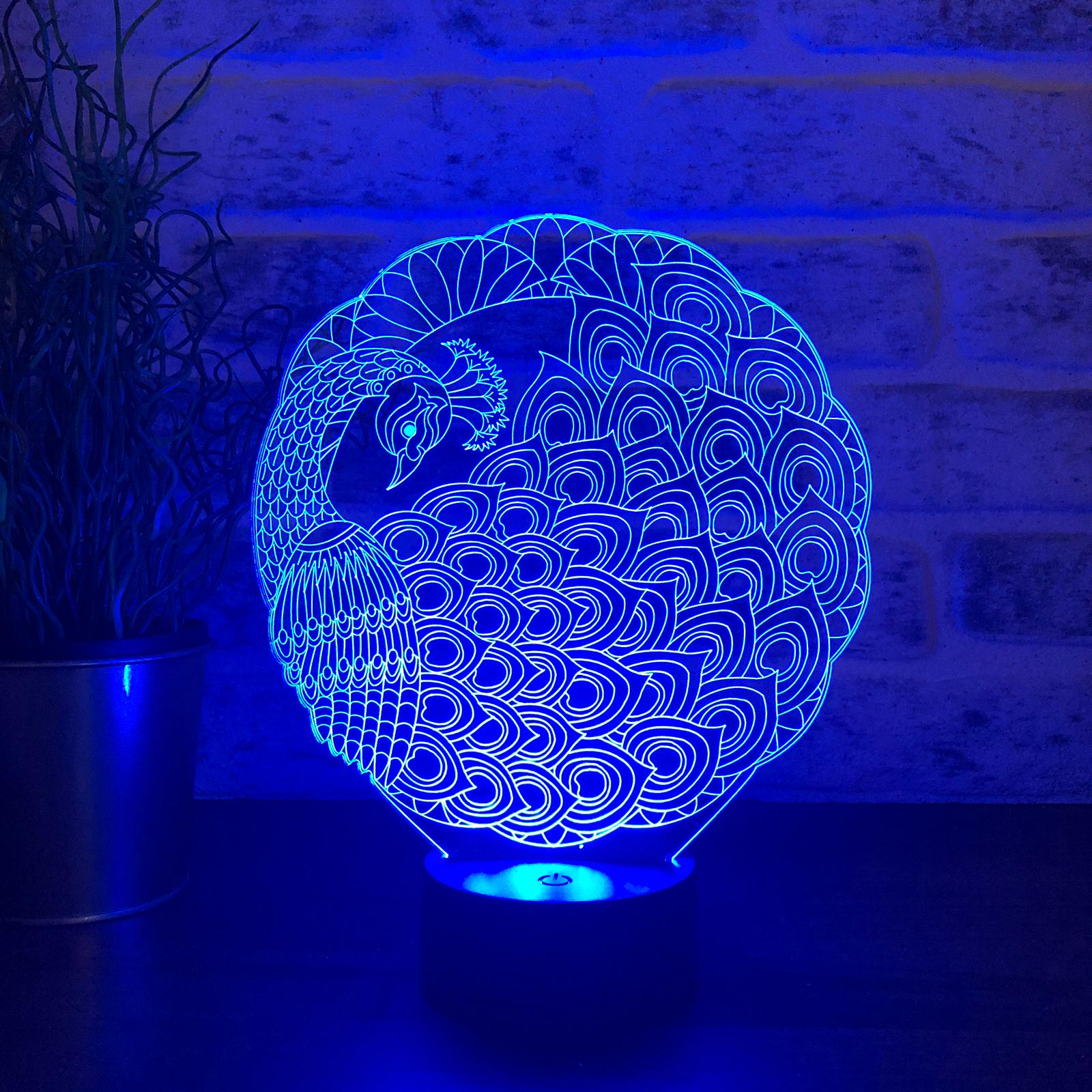 3D Peacock Lamp