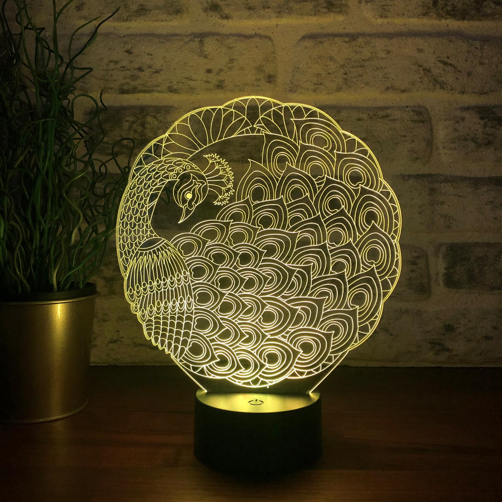 3D Peacock Lamp