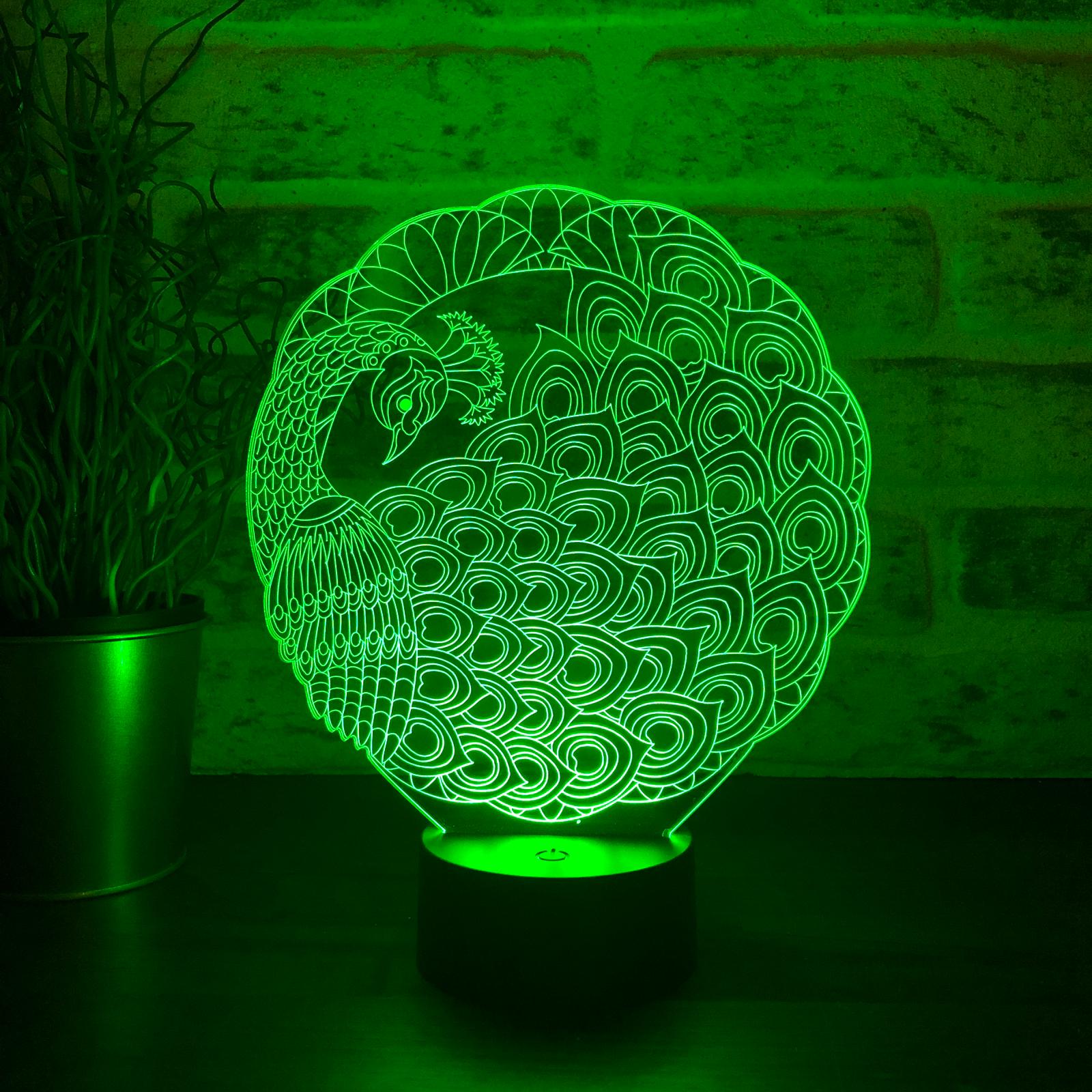 3D Peacock Lamp