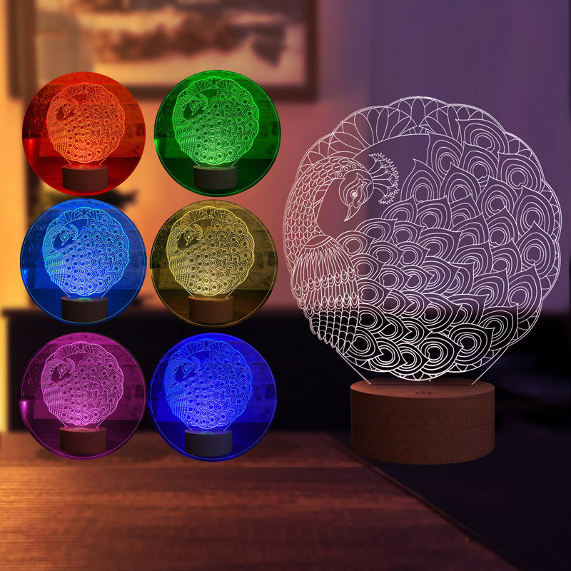 3D Peacock Lamp