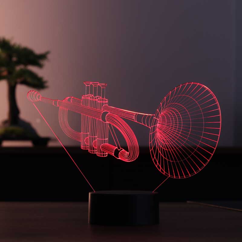 3-D Trumpet Lamp