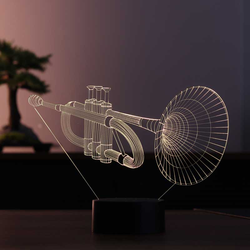 3-D Trumpet Lamp