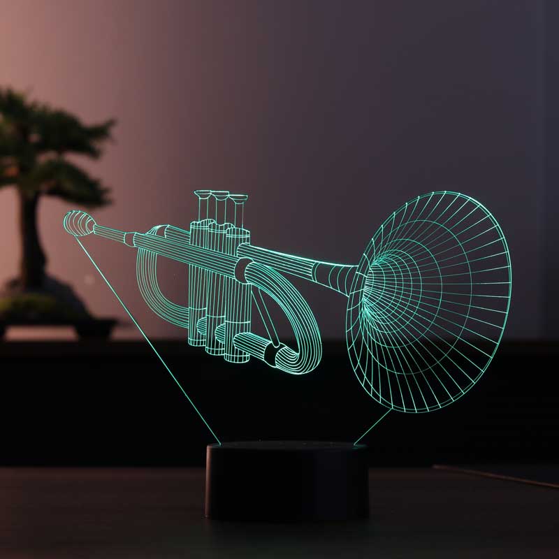 3-D Trumpet Lamp