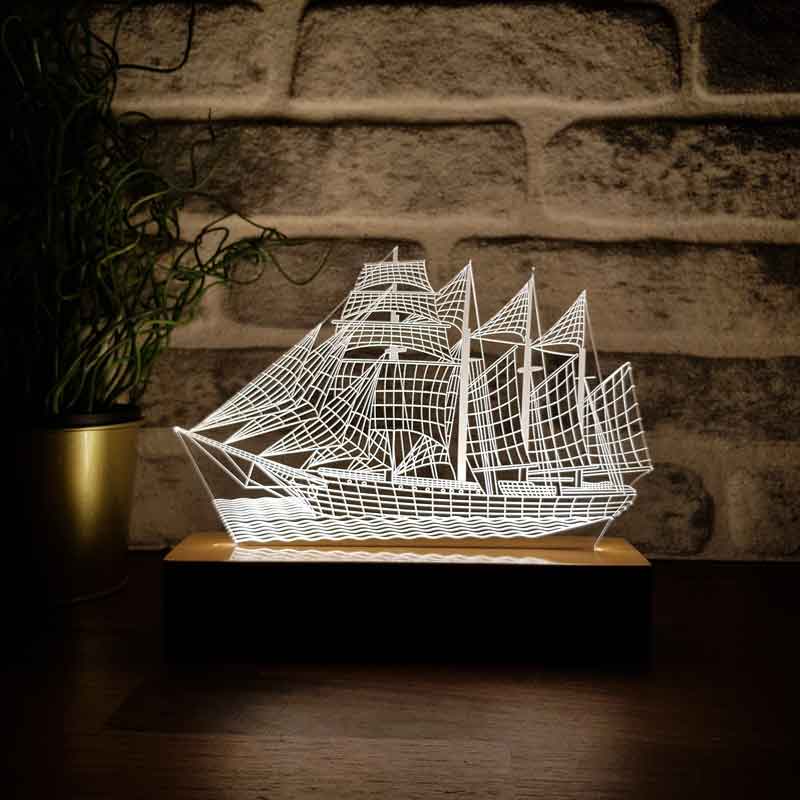 3D Sailing Ship Led Table Lamp
