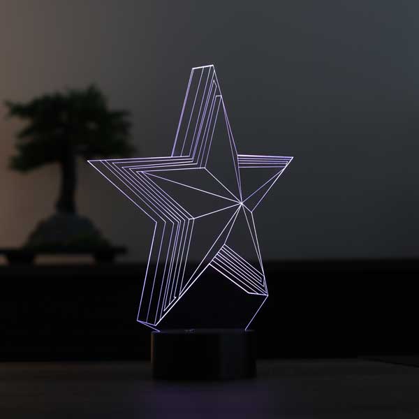 3-D Star LED Table Lamp