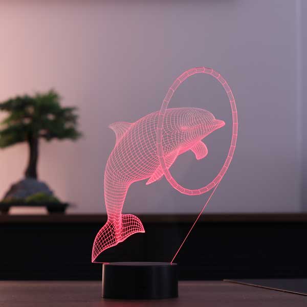 3D dolphin fish lamp