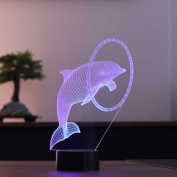3D dolphin fish lamp