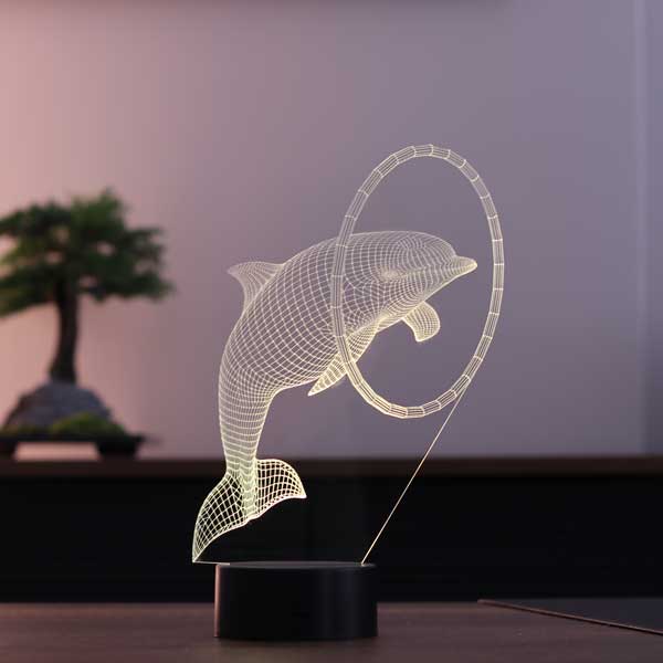 3D dolphin fish lamp