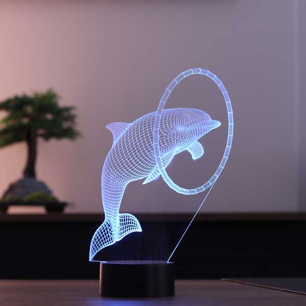 3D dolphin fish lamp