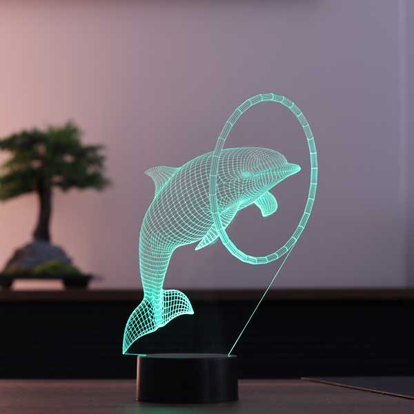 3D dolphin fish lamp