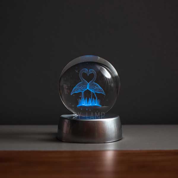 3D Flamingo Light Crystal Gift Ball
