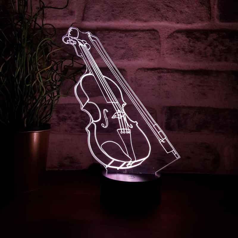 3d violin LED night light