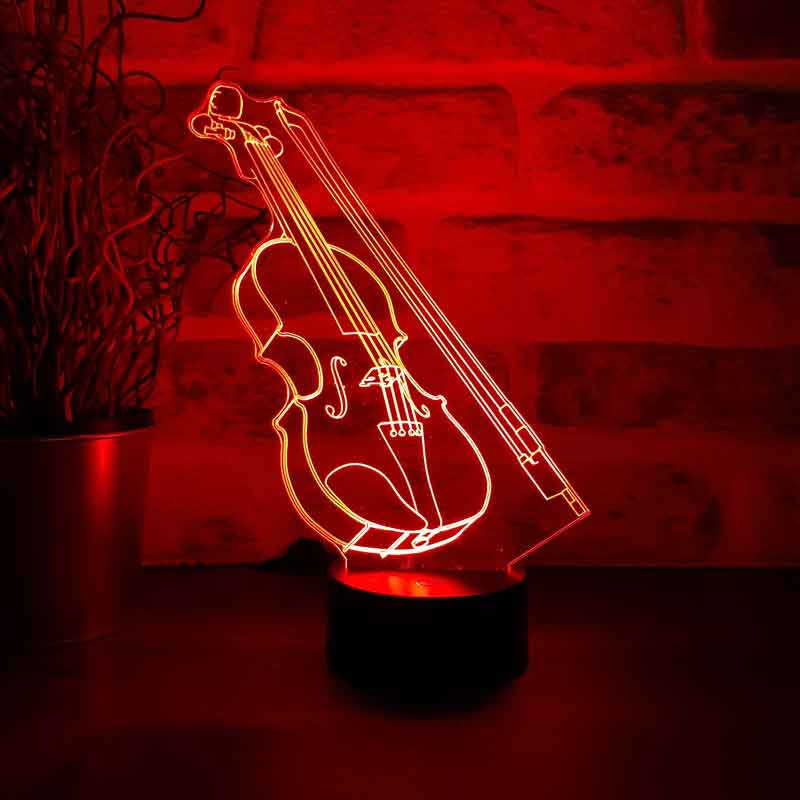 3d violin LED night light