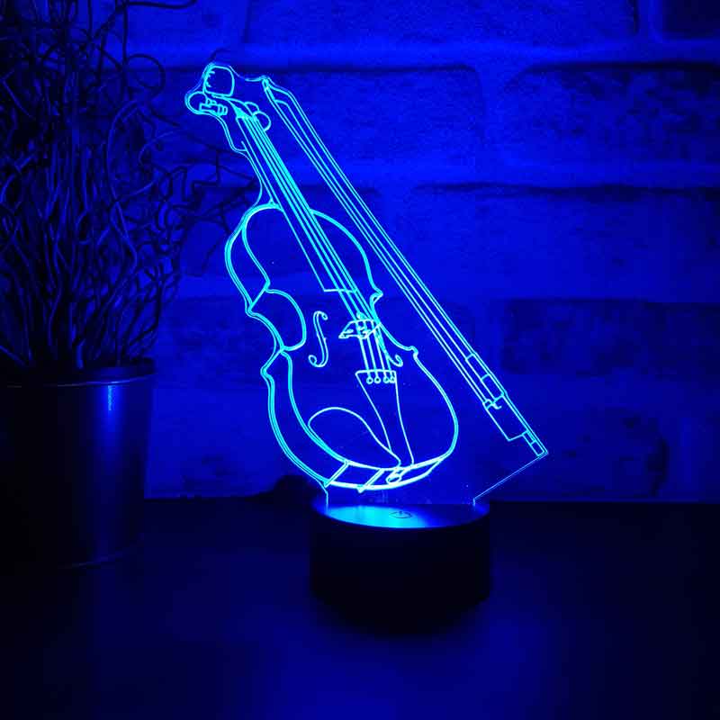 3d violin LED night light
