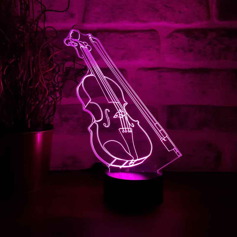 3d violin LED night light